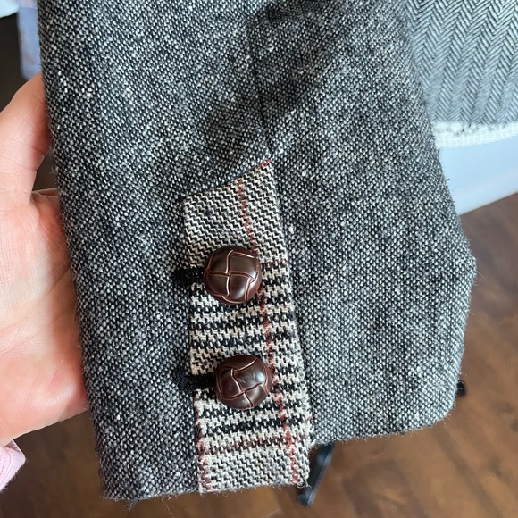 VTG Anthropologie Cartonnier Alma Mater Patchwork Herringbone Blazer Jacket.Sz 2 - Picture 6 of 10